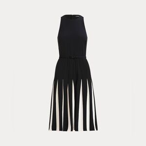LAUREN RALPH LAUREN Two-Tone Pleated Sleeveless Dress | Size 12/L | Retail $245